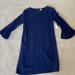 Blue 3/4 bell sleeve dress